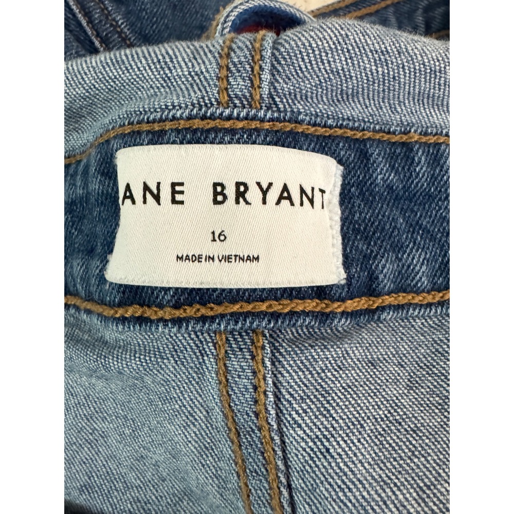 Lane Bryant Boyfriend Denim Shortalls Rainbow Straps Blue Overalls Womens 16 - Picture 3 of 6